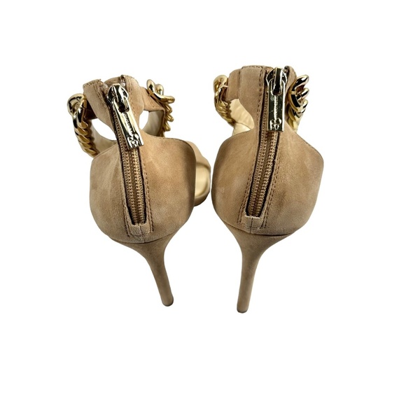 Jessica Simpson Almond Omesa Golden Chain T-Strap Heels – Women’s 10M (4” Heel) - Picture 5 of 10